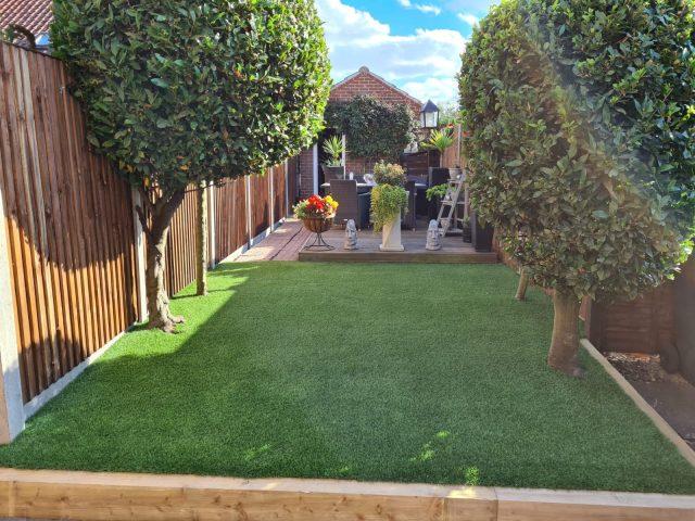 Old Patio Replaced with Artificial Grass